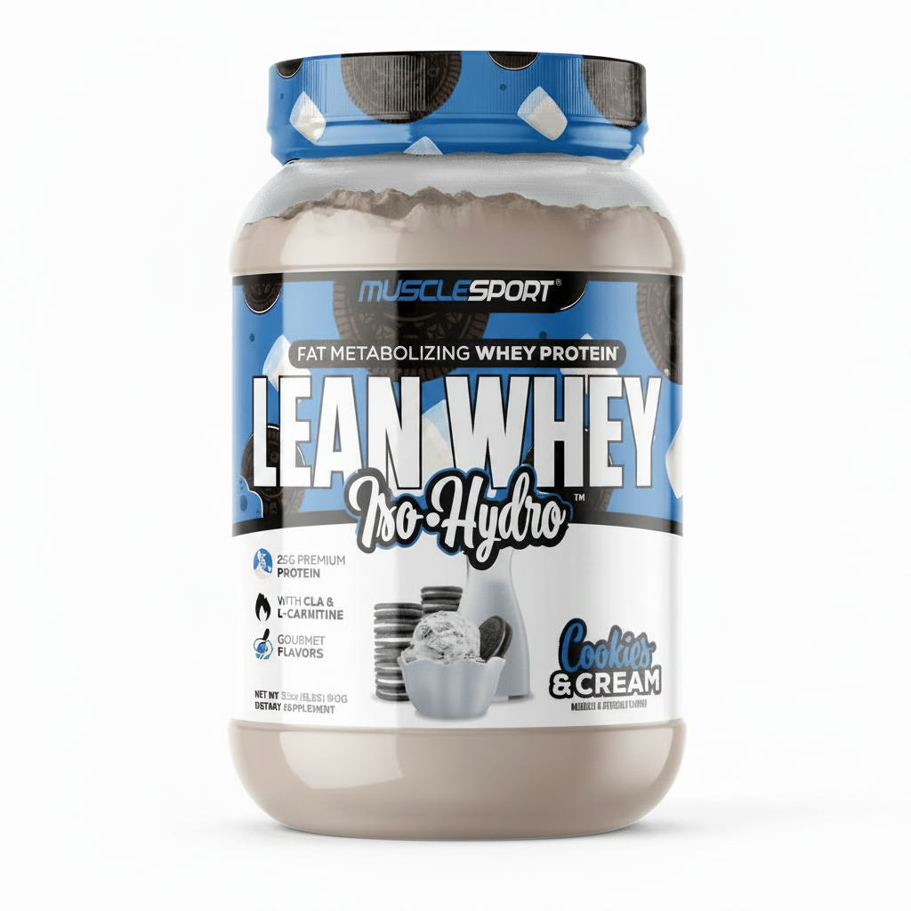 Musclesport Lean Whey Iso Hydro Gourmet Protein Cookies & Cream 2lb