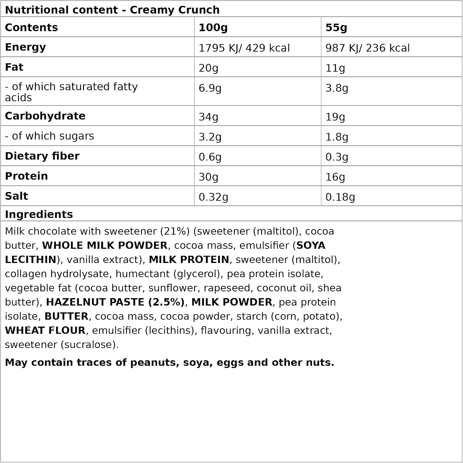 Wispy Creamy Crunch Protein Bar