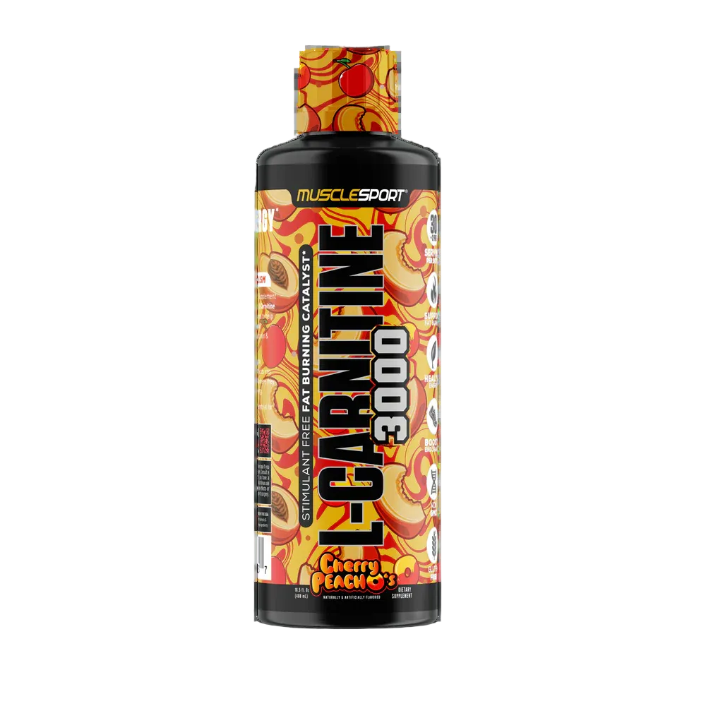 Musclesport L-Carnitine 3000 Cherry Peach O's 16.5oz Liquid