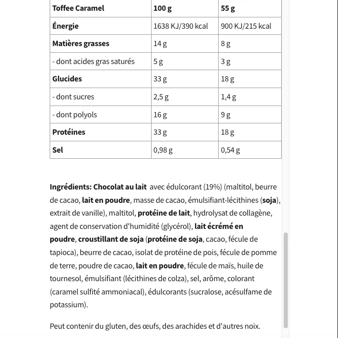 Wispy Toffee Caramel Protein Bar