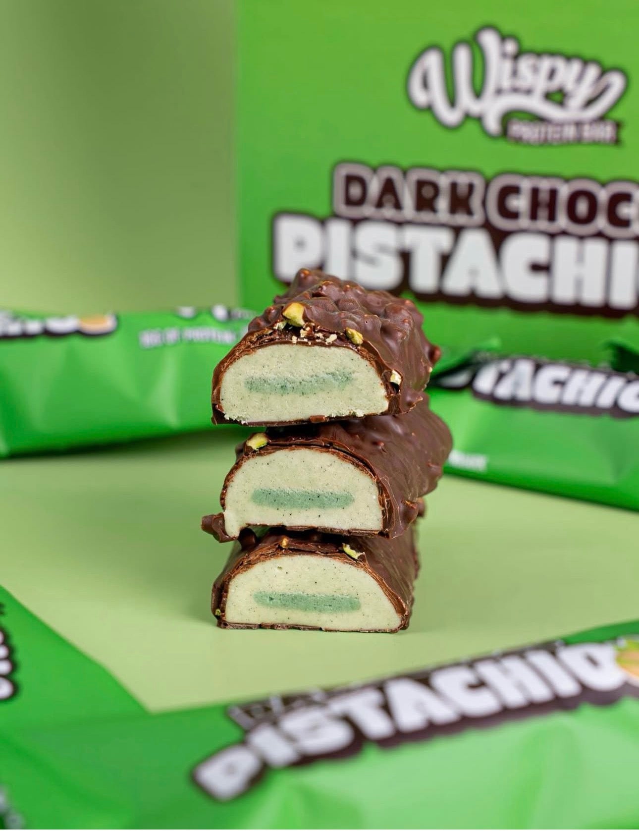 Wispy Dark Choco Pistachio Protein Bar